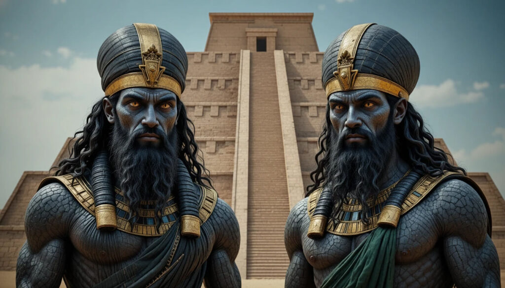 Anunnaki com características reptilianas revelando verdadeira natureza dos criadores da humanidade