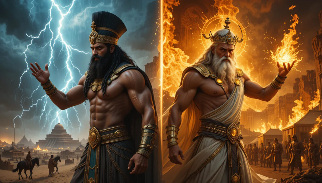 Enlil e Yahweh como deuses da guerra mostrando perfis psicológicos idênticos provando mesma entidade