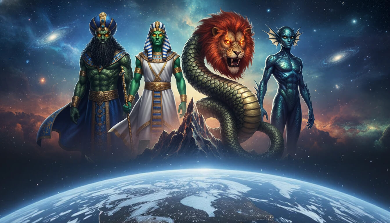 Quatro deuses supremos globais: Enlil, Osiris, Yaldabaoth e Nommo, revelando que os deuses sempre foram os mesmos em todas culturas.