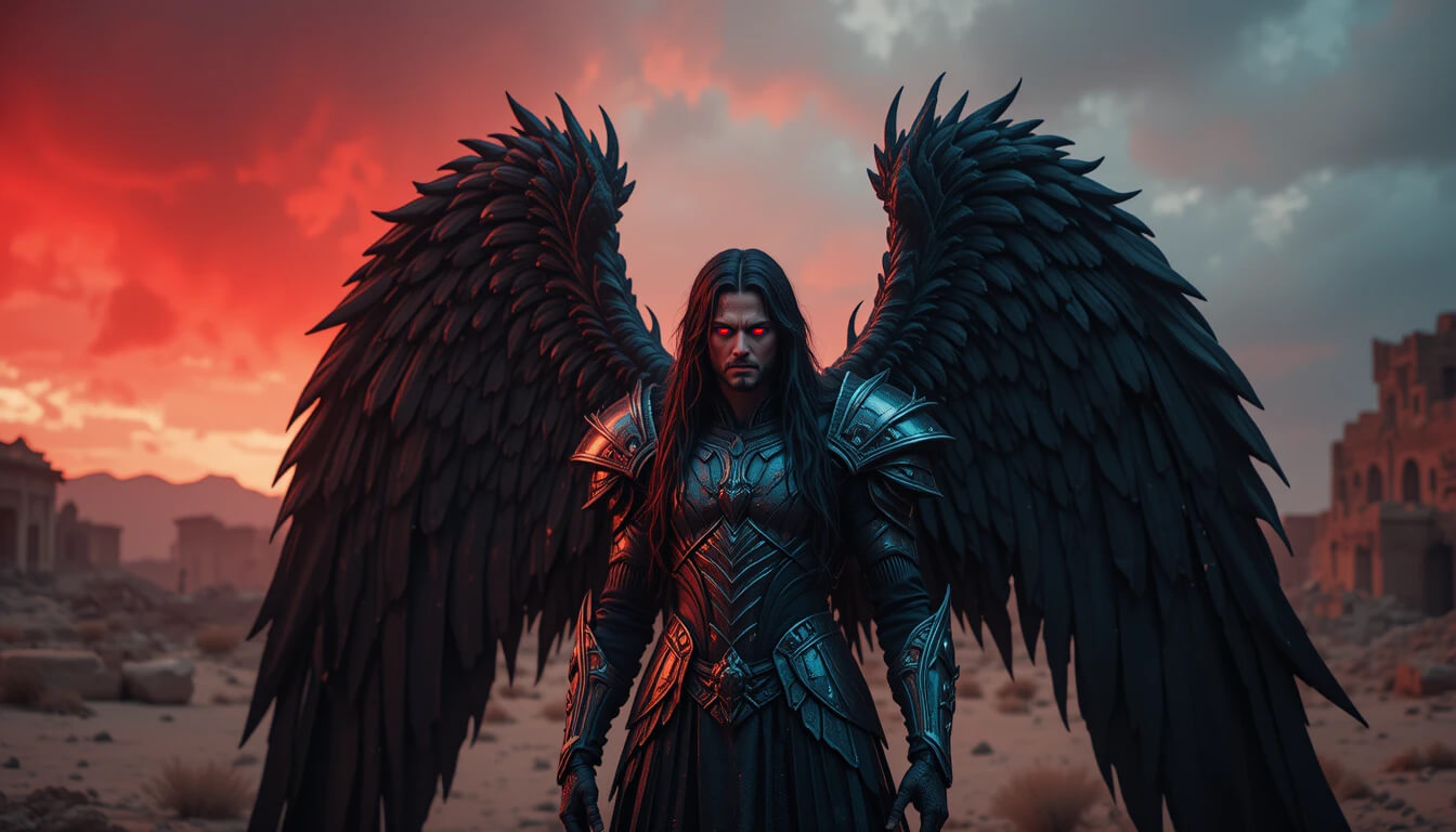 Samyaza líder dos Anjos Caídos Vigilantes representação dramática revelando facção rebelde Elohim não anjos tradicionais