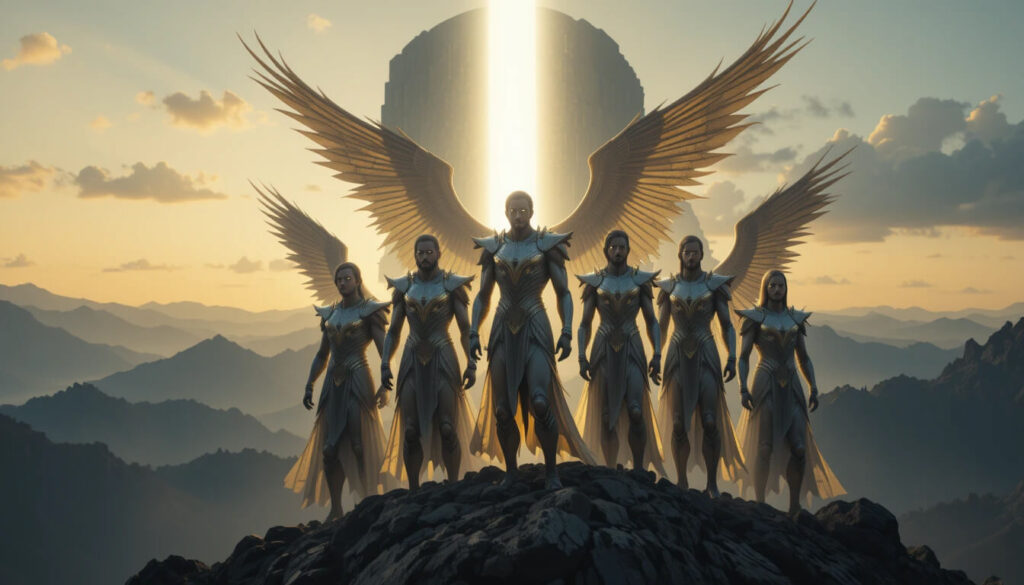 Vigilantes 200 seres celestiais descendo no Monte Hermon revelando facção rebelde Elohim não anjos tradicionais