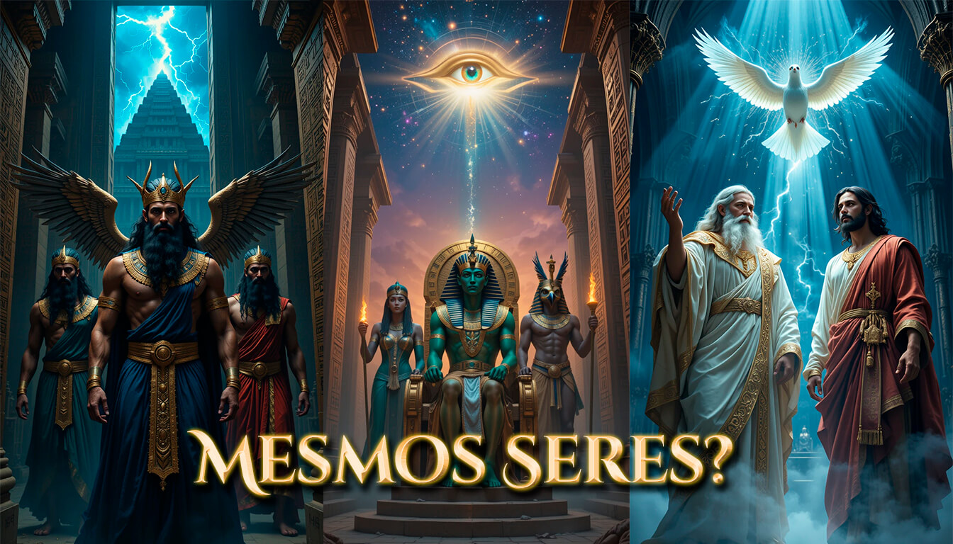 Trindade cristã cópia Suméria Egito Anu Enlil Enki Osíris Ísis Hórus Pai Filho Espírito Santo Ruach nave Anunnaki paralelos