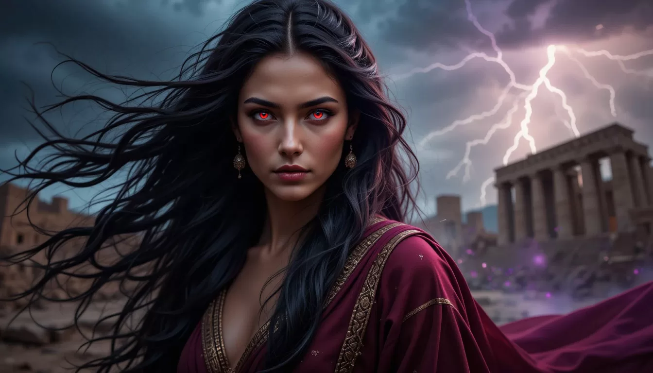 Lilith, a mulher que desafiou os deuses, em uma cena sombria e desafiadora.