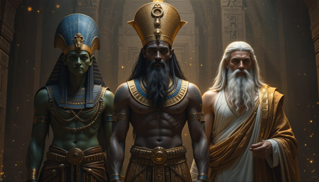 Trindades antigas Osíris Anu deus cristão três deuses supremos comparação religiões paralelos divindades