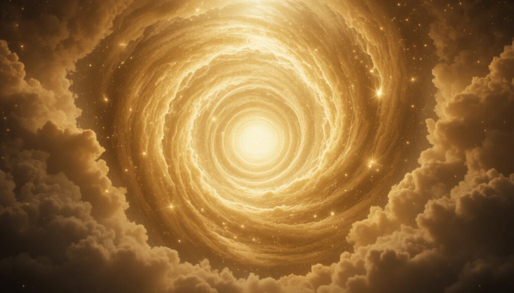 Fonte cósmica infinita sem forma representando verdadeiro Criador que nunca apareceu na Bíblia além dos Elohim