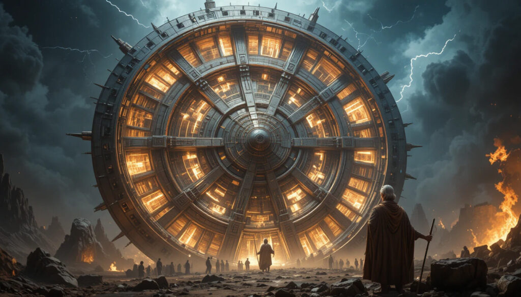 Visão de Ezequiel reimaginada como encontro com tecnologia avançada dos Elohim não aparição espiritual do Criador