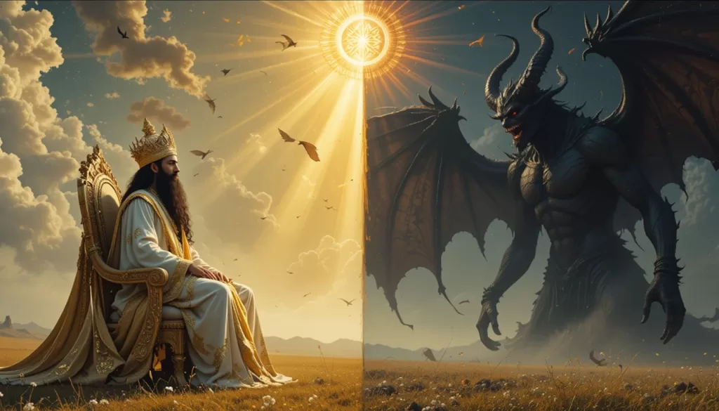 Zoroastrismo Ahura Mazda Ahriman dualismo bem mal paraíso abismo influência céu inferno judaísmo exílio Babilônia