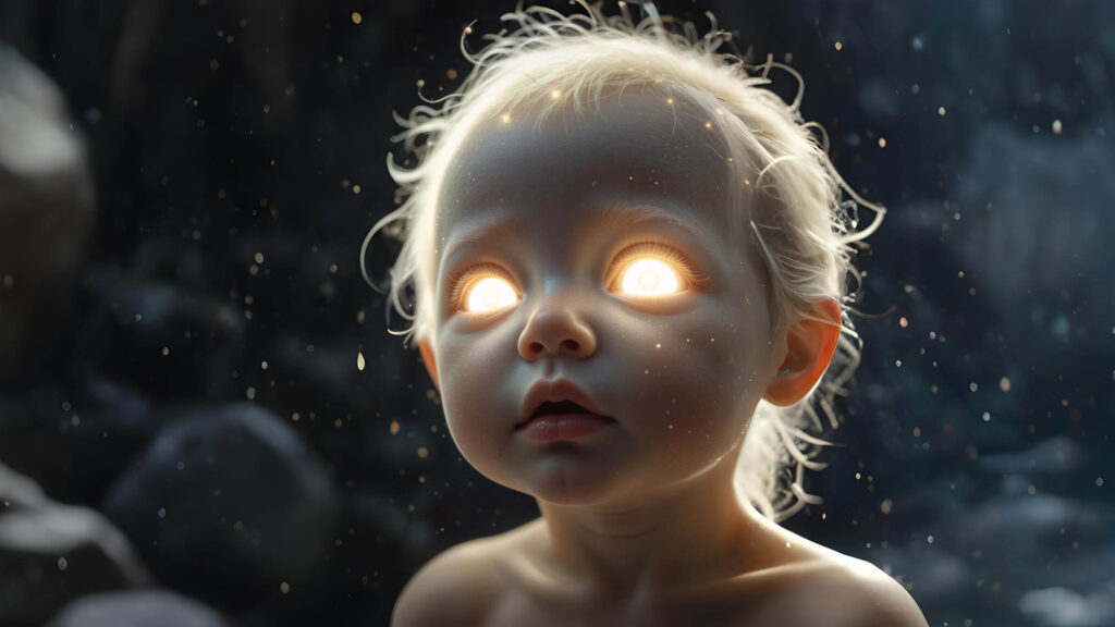 O Livro de Enoque descreve o nascimento de Noé: pele albina, cabelo branco e... olhos que emitem luz. Não é a descrição de um bebê humano normal.