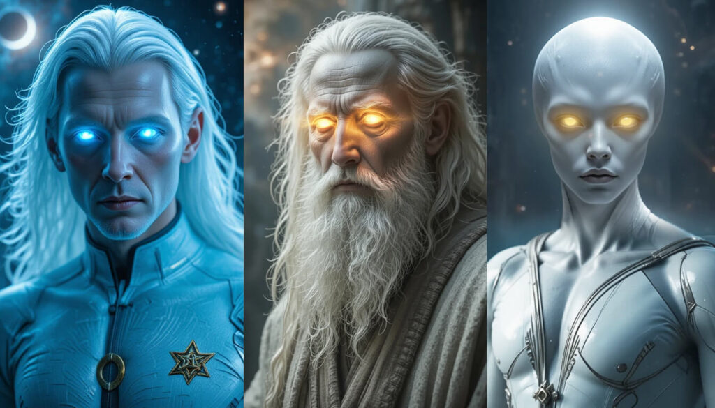 Comparação entre descrição de Noé e fenótipos extraterrestres Nórdicos e Vegalianos mostrando correspondência genética