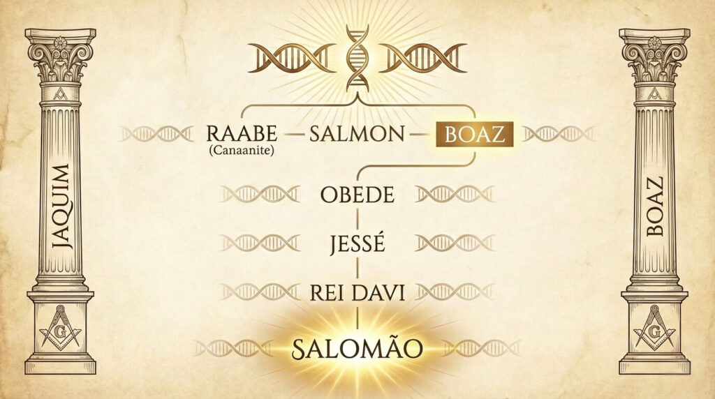 Árvore genealógica mostrando Salomão era um híbrido de segunda geração Nefilim através de Boaz Rute Davi linhagem real