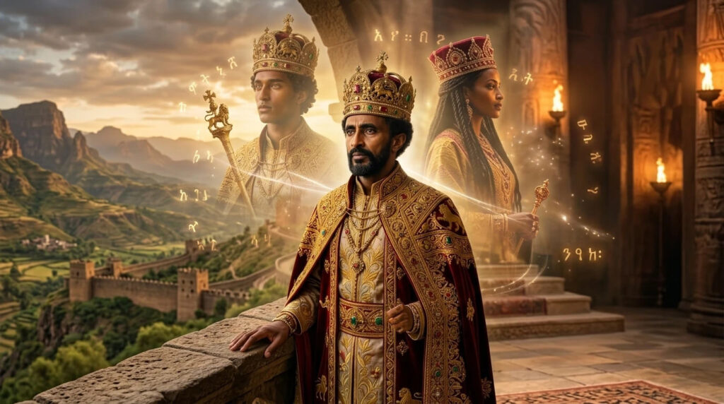 Haile Selassie último imperador da dinastia salomônica etíope que reivindicava descendência direta de Menelik I filho da Rainha de Sabá e Salomão